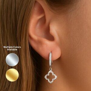 “Ireland” ✨ Clover Petite Hoop Earrings (gold OR silver)